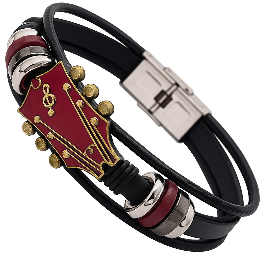 Leather Guitar Style Bracelet