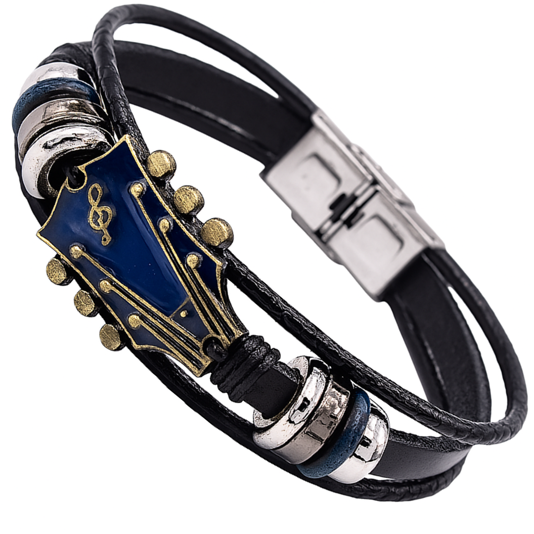 Leather Guitar Style Bracelet